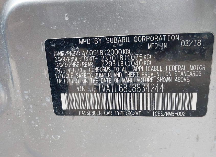 Photo 9 of 2018 Subaru Wrx LIMITED (VIN JF1VA1L68J8834244)