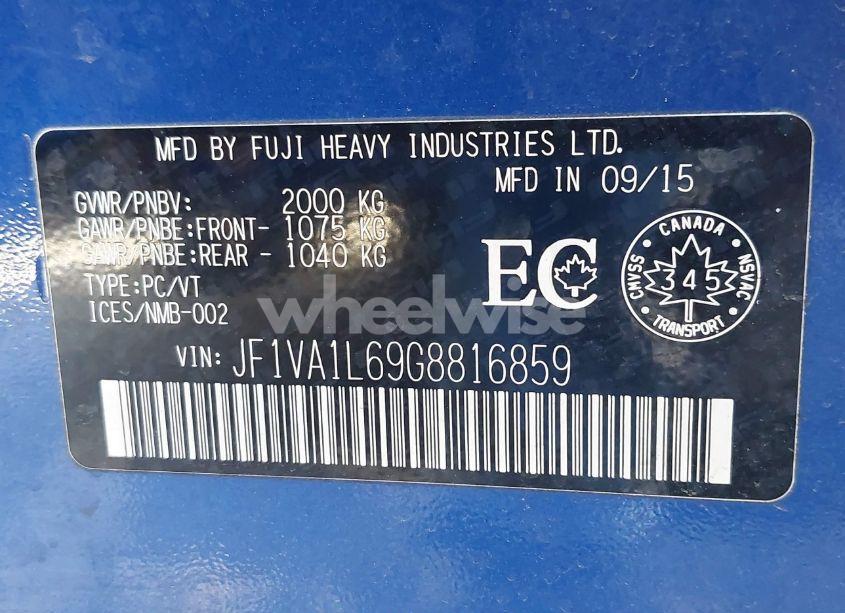 Photo 19 of 2016 Subaru Wrx LIMITED (VIN JF1VA1L69G8816859)