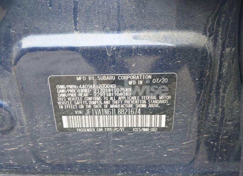 Photo 9 of 2020 Subaru Wrx LIMITED (VIN JF1VA1N61L8821674)