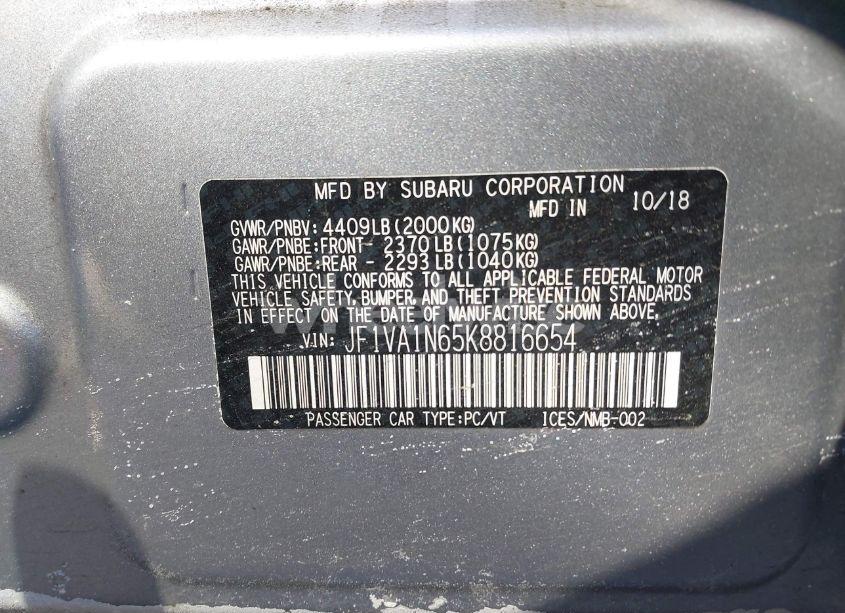 Photo 9 of 2019 Subaru Wrx LIMITED (VIN JF1VA1N65K8816654)