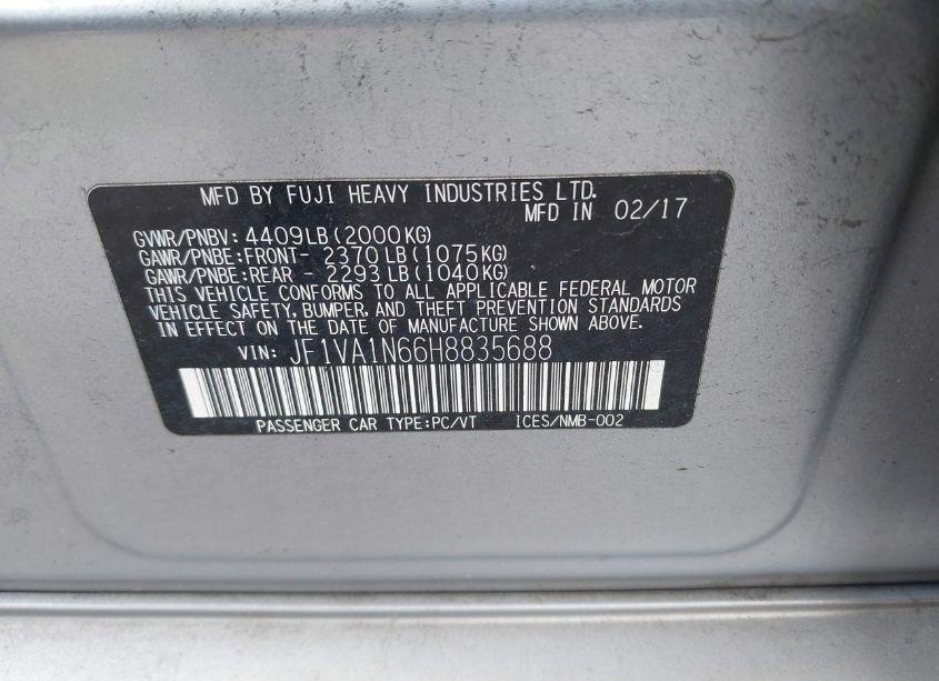 Photo 9 of 2017 Subaru Wrx LIMITED (VIN JF1VA1N66H8835688)