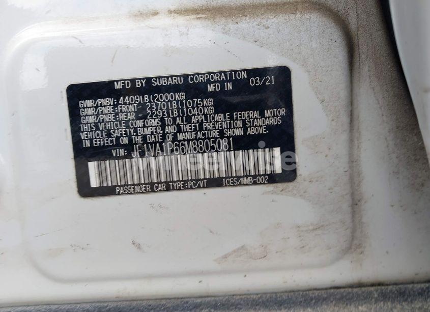 Photo 9 of 2021 Subaru Wrx LIMITED (VIN JF1VA1P66M8805081)