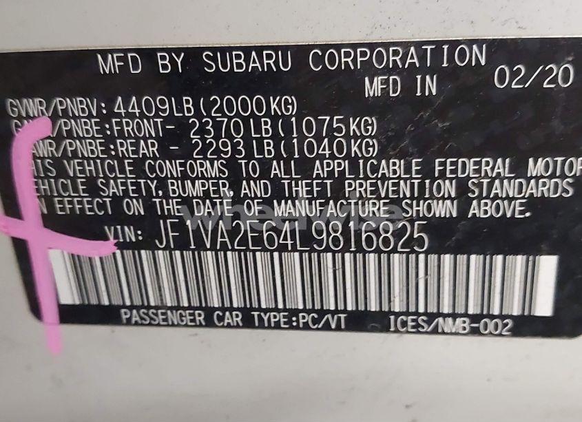 Photo 9 of 2020 Subaru Wrx STI (VIN JF1VA2E64L9816825)