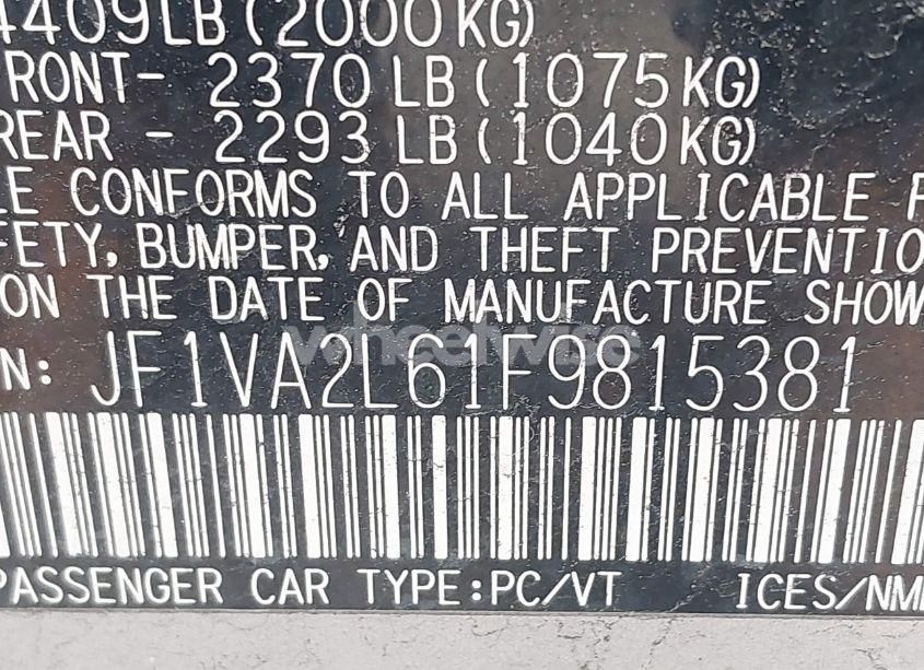 Photo 9 of 2015 Subaru Wrx STI (VIN JF1VA2L61F9815381)