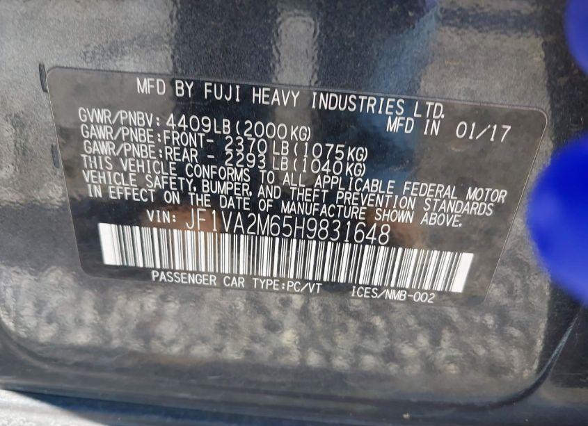 Photo 9 of 2017 Subaru Wrx STI (VIN JF1VA2M65H9831648)