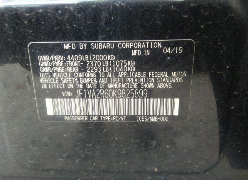 Photo 9 of 2019 Subaru Wrx STI (VIN JF1VA2R60K9825899)
