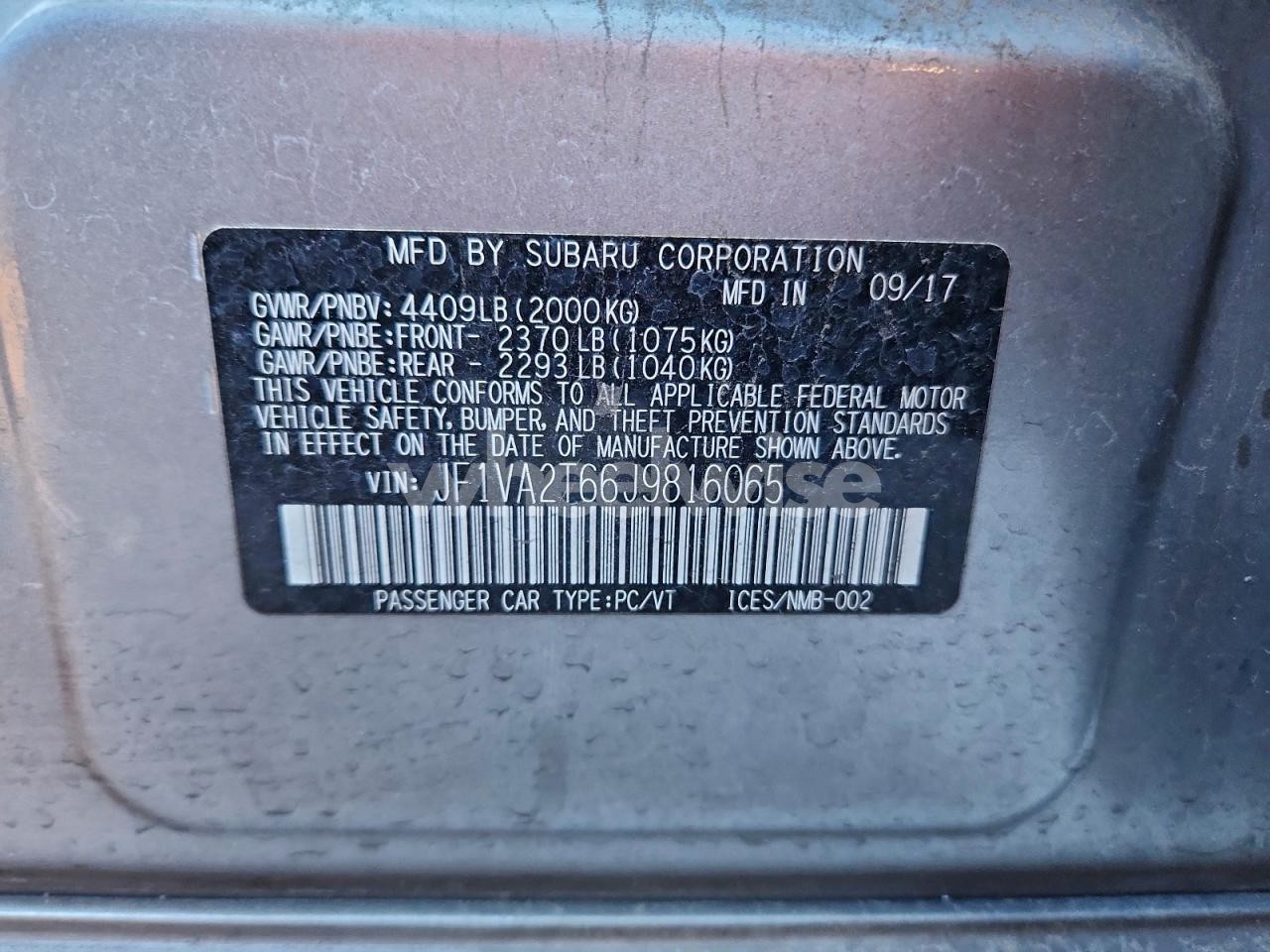 Photo 12 of 2018 SUBARU WRX STI LIMITED (VIN JF1VA2T66J9816065)