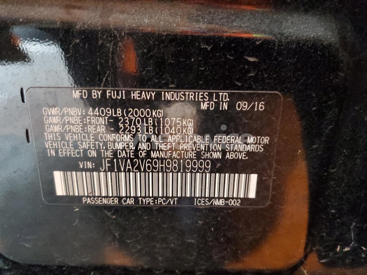 Photo 12 of 2017 SUBARU WRX STI (VIN JF1VA2V69H9819999)