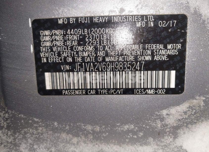 Photo 9 of 2017 Subaru Wrx STI (VIN JF1VA2V69H9835247)