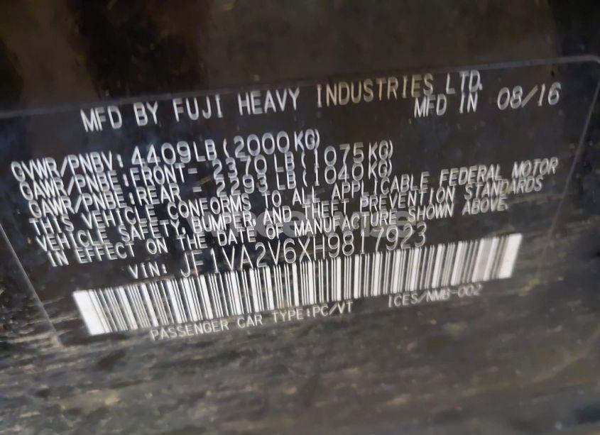 Photo 9 of 2017 Subaru Wrx STI (VIN JF1VA2V6XH9817923)