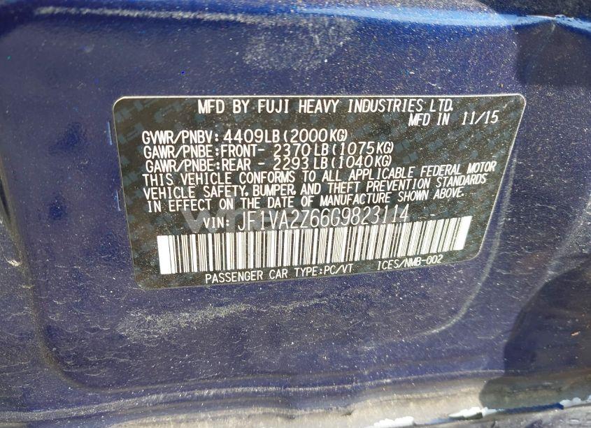 Photo 9 of 2016 Subaru Wrx STI LIMITED (VIN JF1VA2Z66G9823114)