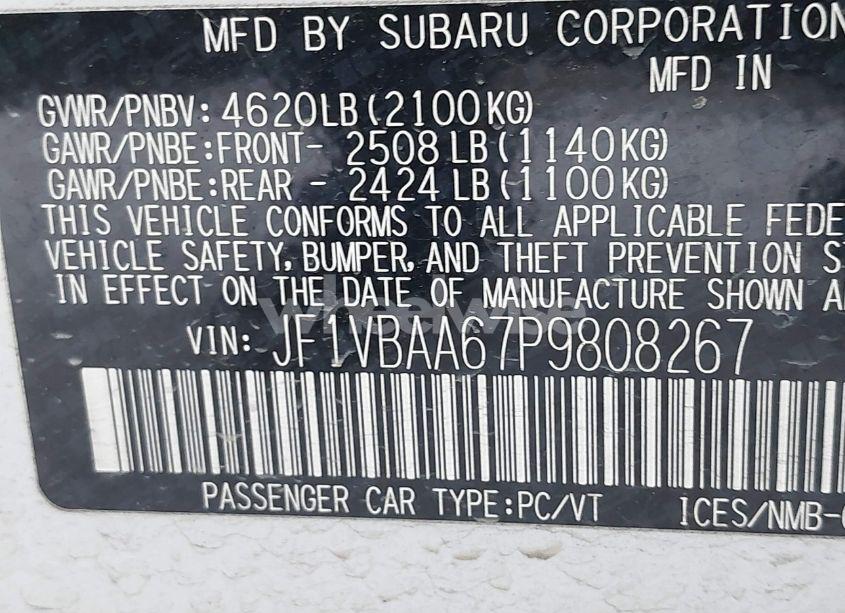 Photo 9 of 2023 Subaru Wrx (VIN JF1VBAA67P9808267)