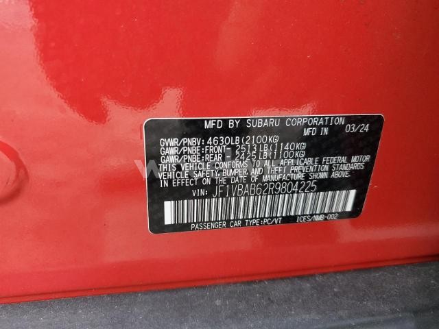 Photo 4 of 2024 SUBARU WRX (VIN JF1VBAB62R9804225)