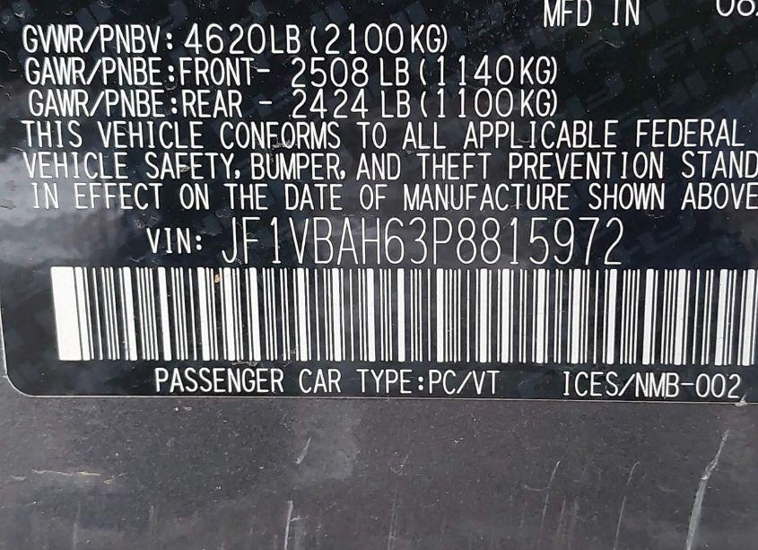 Photo 9 of 2023 Subaru Wrx PREMIUM (VIN JF1VBAH63P8815972)