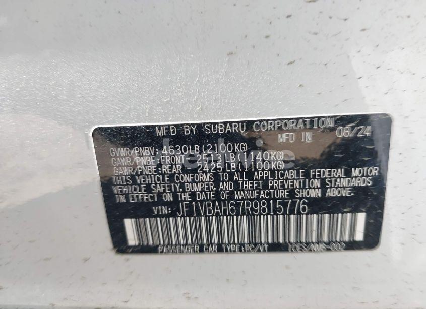 Photo 9 of 2024 Subaru Wrx PREMIUM (VIN JF1VBAH67R9815776)