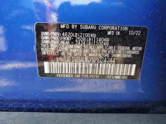 Photo 3 of 2022 SUBARU WRX GT (VIN JF1VBAU6XN8024244)