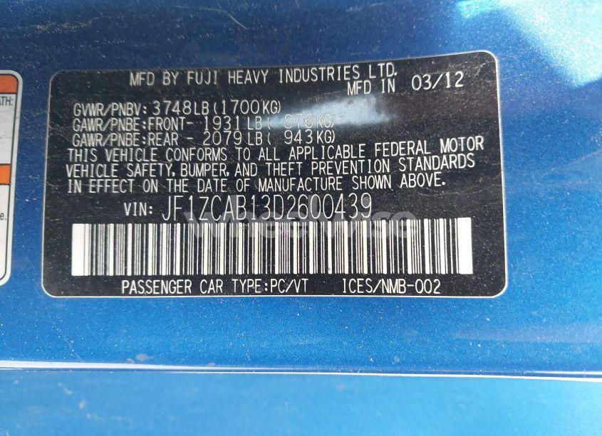 Photo 9 of 2013 Subaru Brz PREMIUM (VIN JF1ZCAB13D2600439)