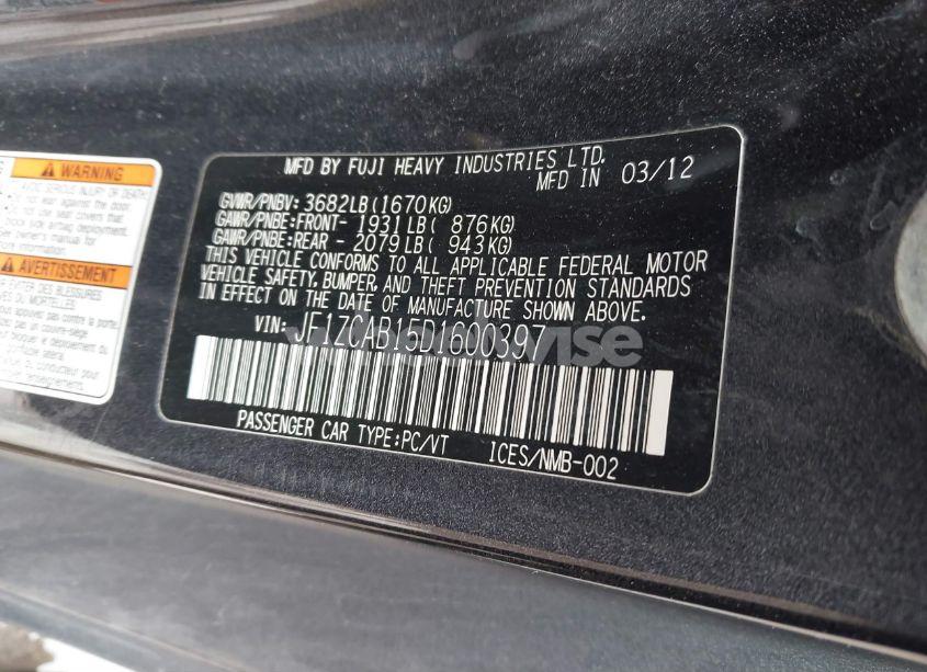 Photo 9 of 2013 Subaru Brz PREMIUM (VIN JF1ZCAB15D1600397)