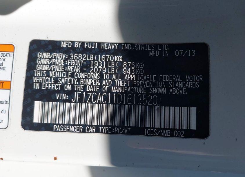 Photo 9 of 2013 Subaru Brz LIMITED (VIN JF1ZCAC11D1613520)