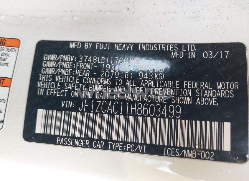 Photo 9 of 2017 Subaru Brz LIMITED (VIN JF1ZCAC11H8603499)