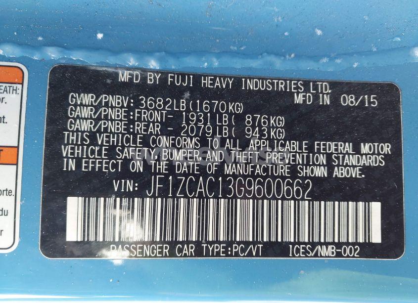 Photo 9 of 2016 Subaru Brz SERIES.HYPERBLUE (VIN JF1ZCAC13G9600662)