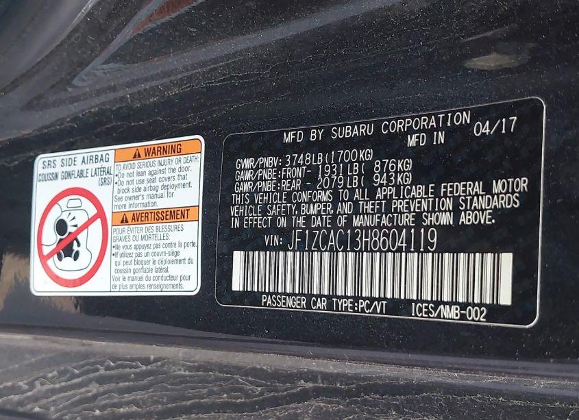 Photo 9 of 2017 Subaru Brz LIMITED (VIN JF1ZCAC13H8604119)