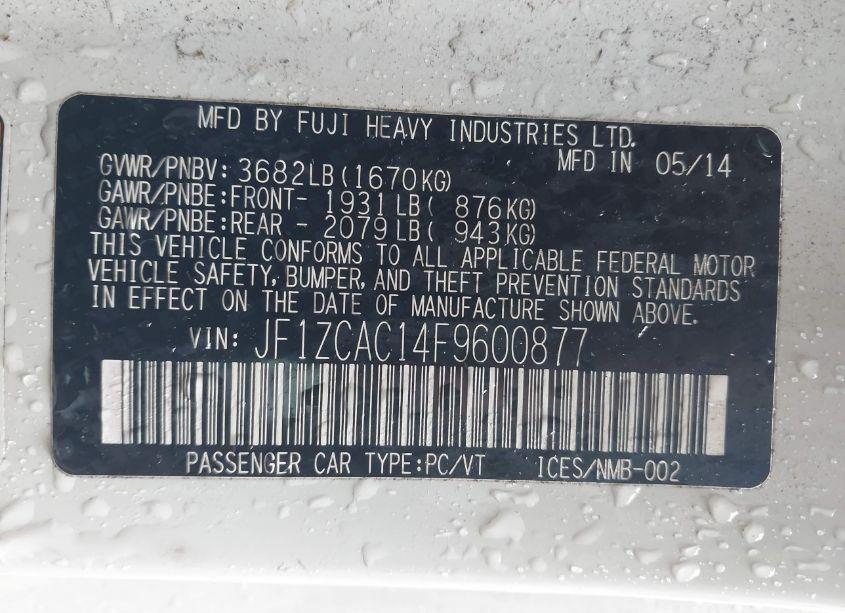 Photo 9 of 2015 Subaru Brz SERIES.BLUE (VIN JF1ZCAC14F9600877)