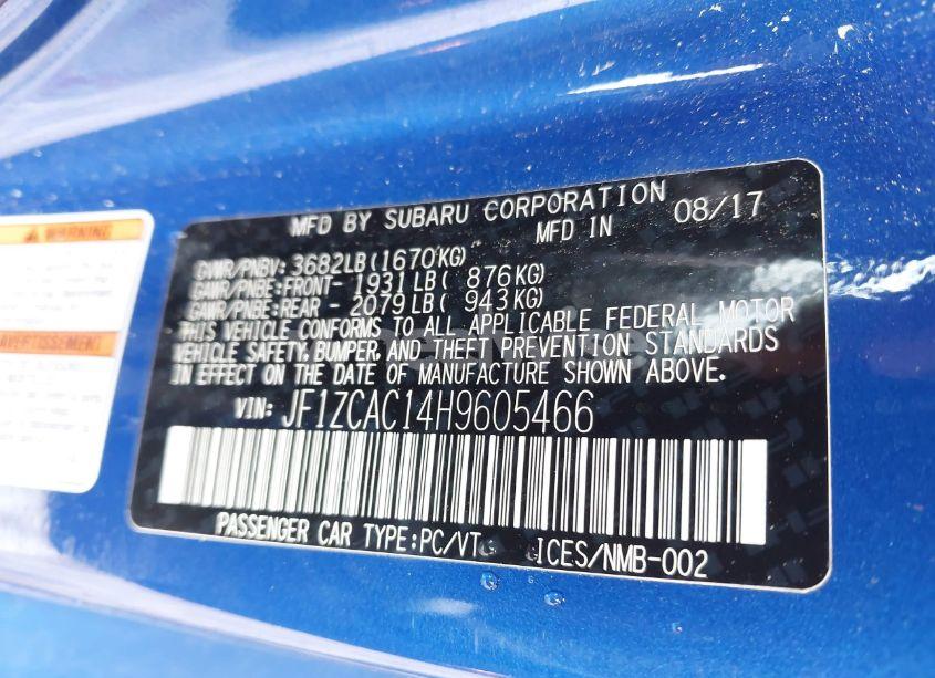 Photo 9 of 2017 Subaru Brz LIMITED (VIN JF1ZCAC14H9605466)