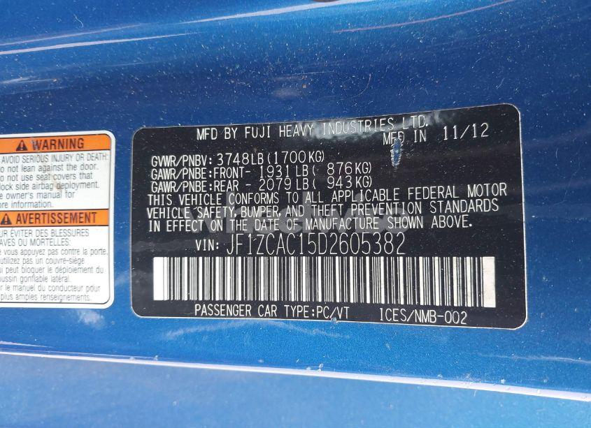 Photo 9 of 2013 Subaru Brz LIMITED (VIN JF1ZCAC15D2605382)