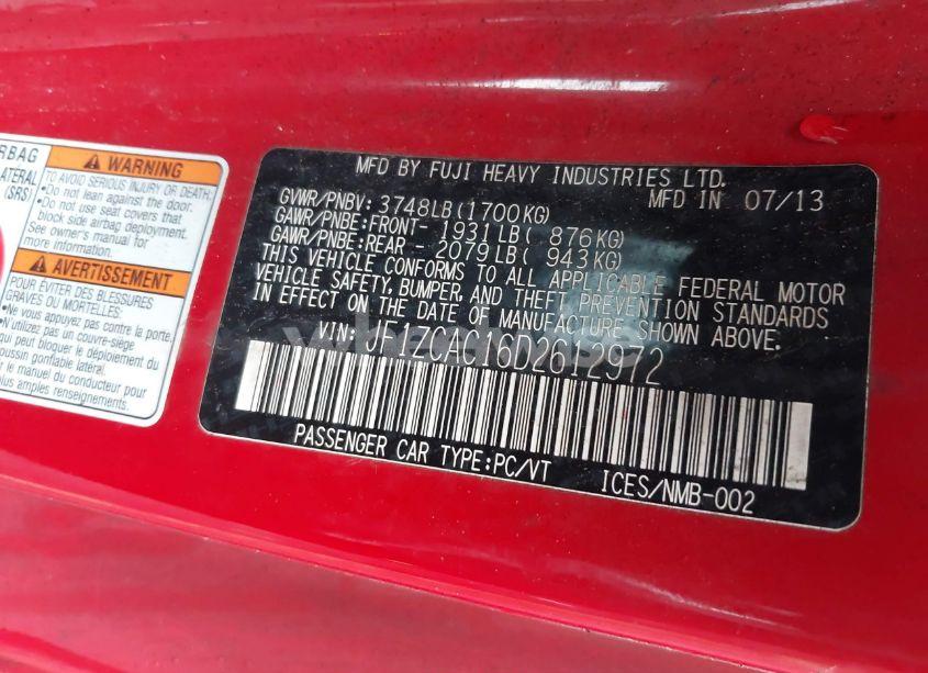 Photo 9 of 2013 Subaru Brz LIMITED (VIN JF1ZCAC16D2612972)