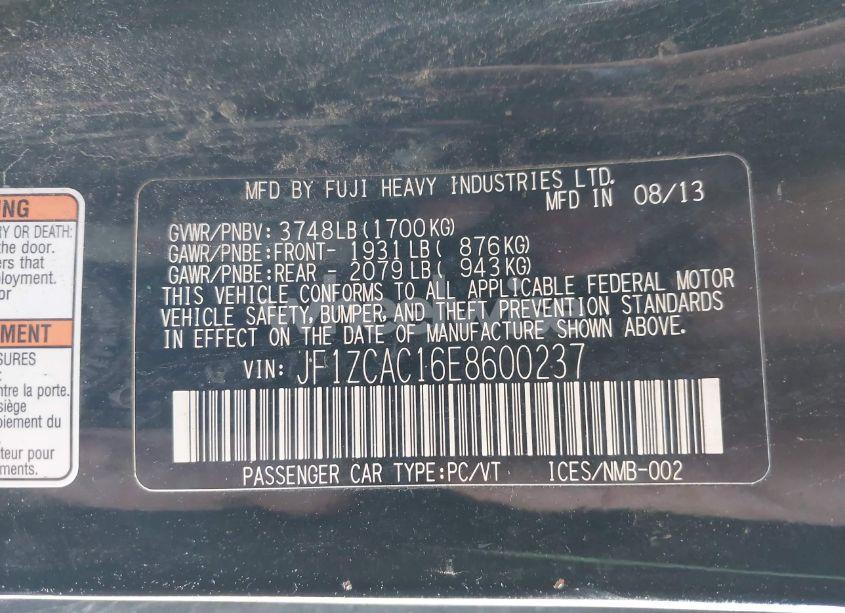 Photo 9 of 2014 Subaru Brz LIMITED (VIN JF1ZCAC16E8600237)