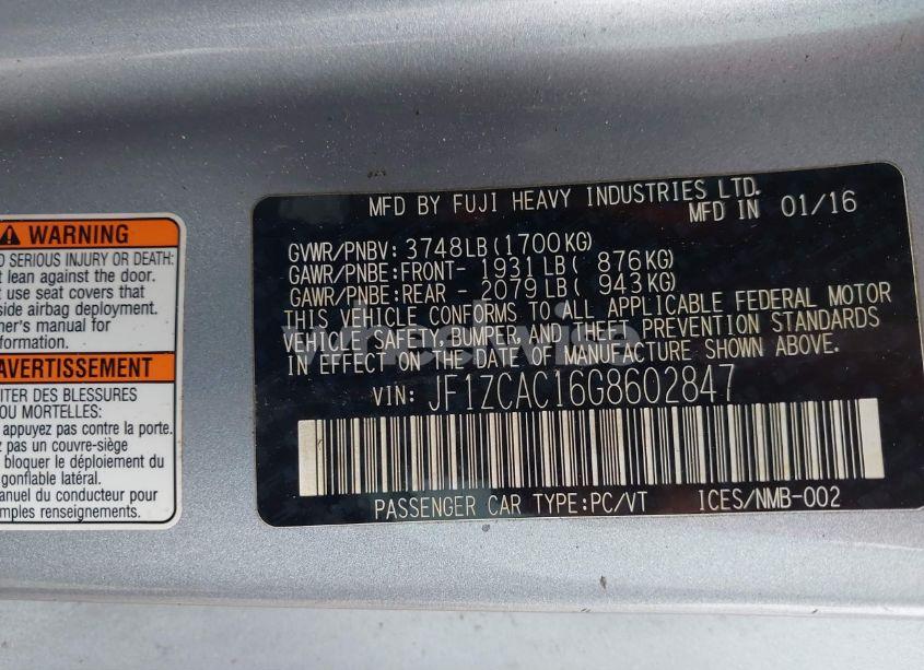 Photo 9 of 2016 Subaru Brz LIMITED (VIN JF1ZCAC16G8602847)