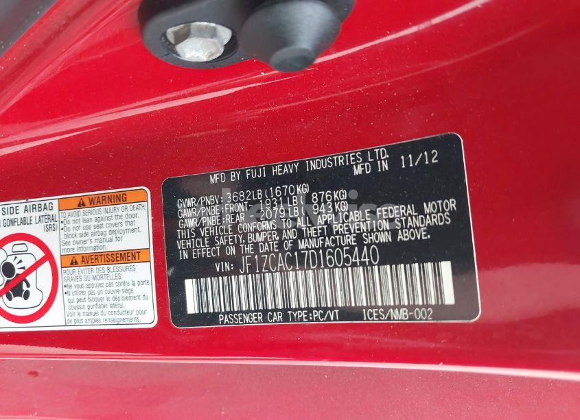 Photo 9 of 2013 Subaru Brz LIMITED (VIN JF1ZCAC17D1605440)