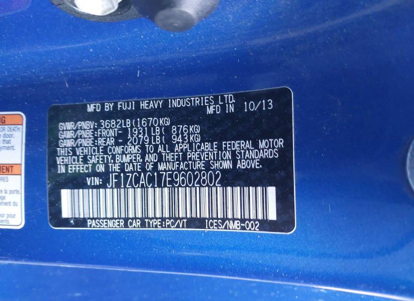 Photo 9 of 2014 Subaru Brz LIMITED (VIN JF1ZCAC17E9602802)