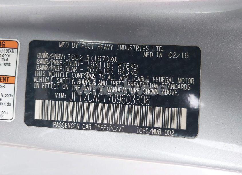 Photo 9 of 2016 Subaru Brz LIMITED (VIN JF1ZCAC17G9603306)