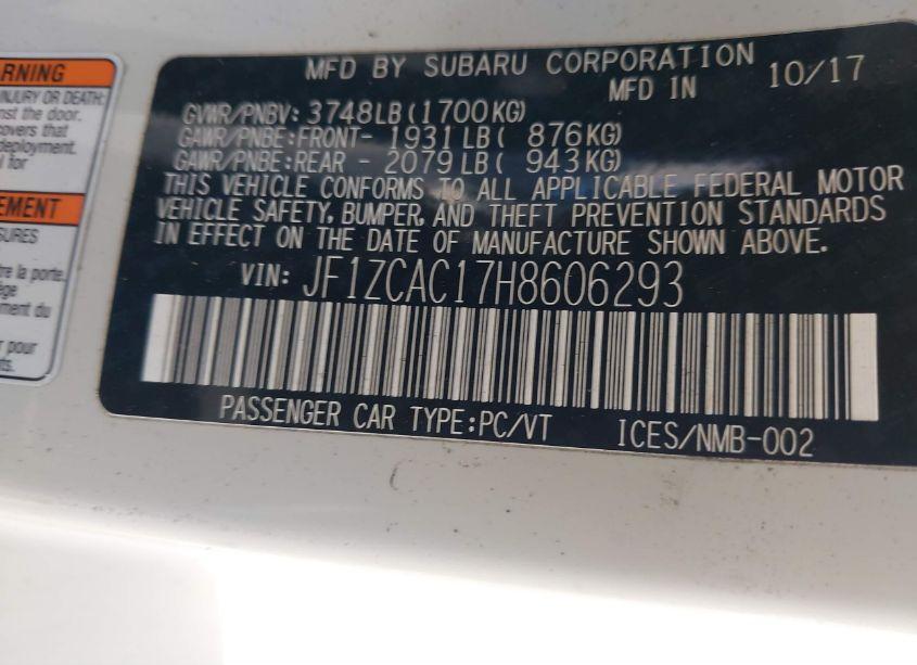 Photo 9 of 2017 Subaru Brz LIMITED (VIN JF1ZCAC17H8606293)