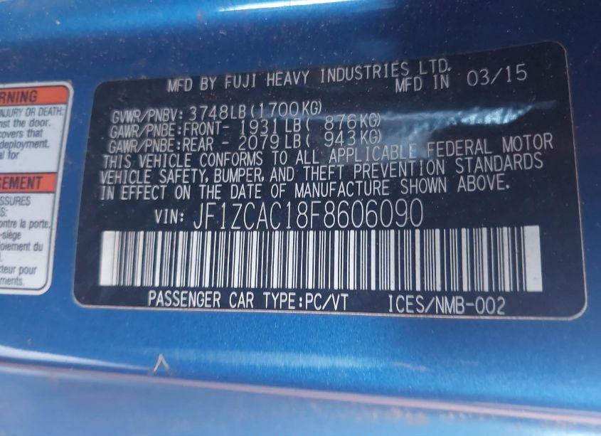 Photo 9 of 2015 Subaru Brz LIMITED (VIN JF1ZCAC18F8606090)