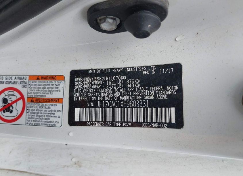 Photo 9 of 2014 Subaru Brz LIMITED (VIN JF1ZCAC1XE9603331)