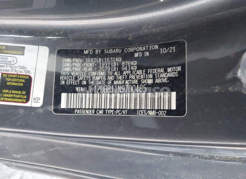 Photo 8 of 2022 Subaru Brz PREMIUM (VIN JF1ZDBB11N9700485)