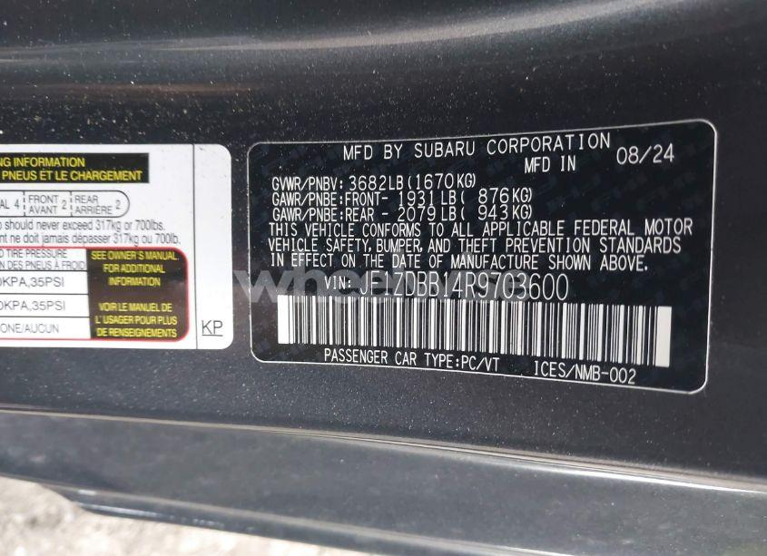 Photo 9 of 2024 Subaru Brz PREMIUM (VIN JF1ZDBB14R9703600)