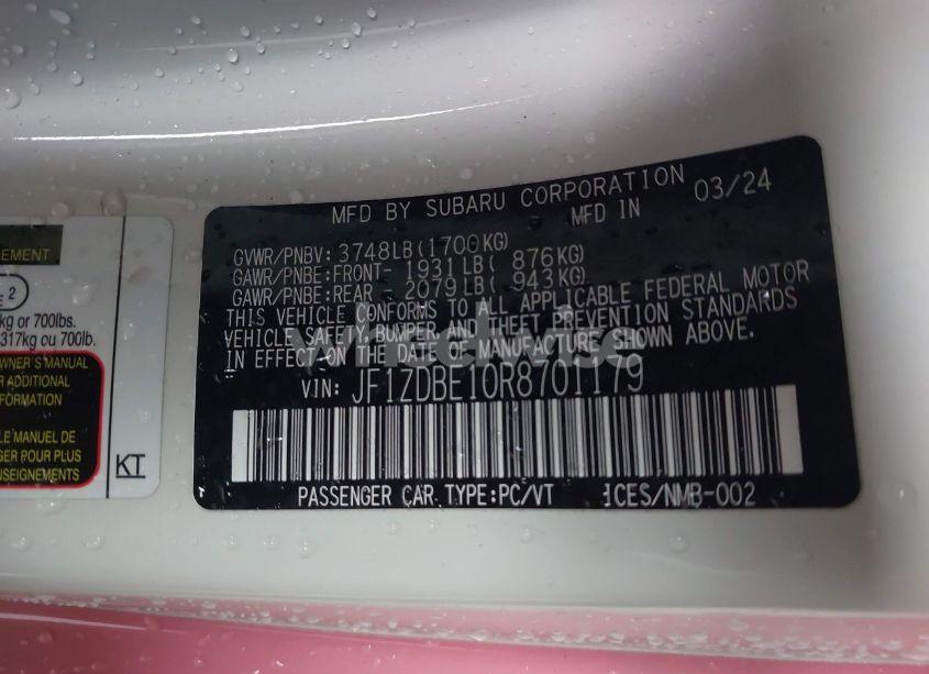 Photo 9 of 2024 Subaru Brz LIMITED (VIN JF1ZDBE10R8701179)