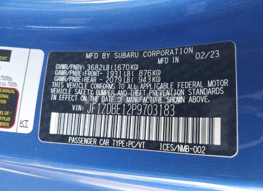 Photo 9 of 2023 Subaru Brz LIMITED (VIN JF1ZDBE12P9703183)