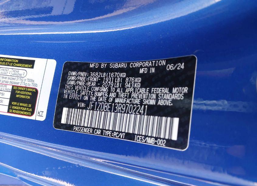 Photo 9 of 2024 Subaru Brz LIMITED (VIN JF1ZDBE13R9702241)