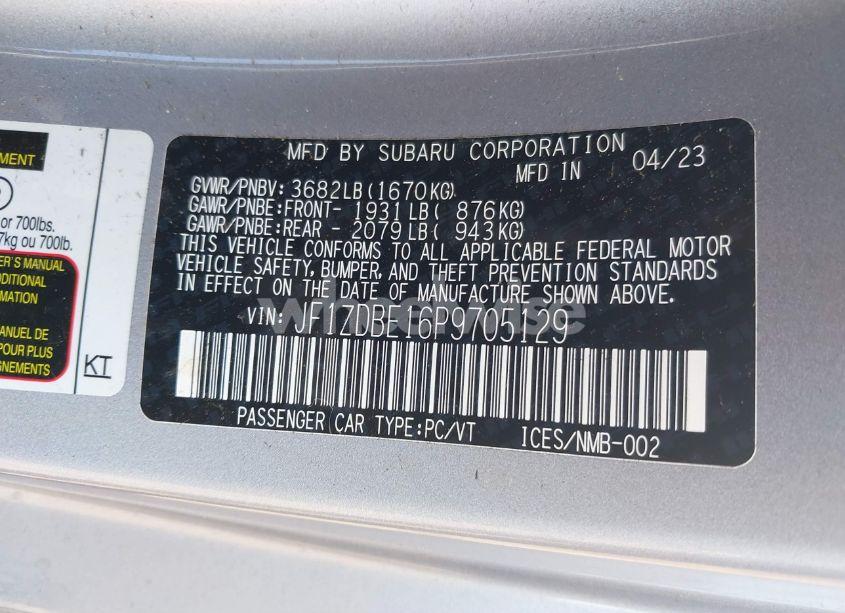 Photo 9 of 2023 Subaru Brz LIMITED (VIN JF1ZDBE16P9705129)