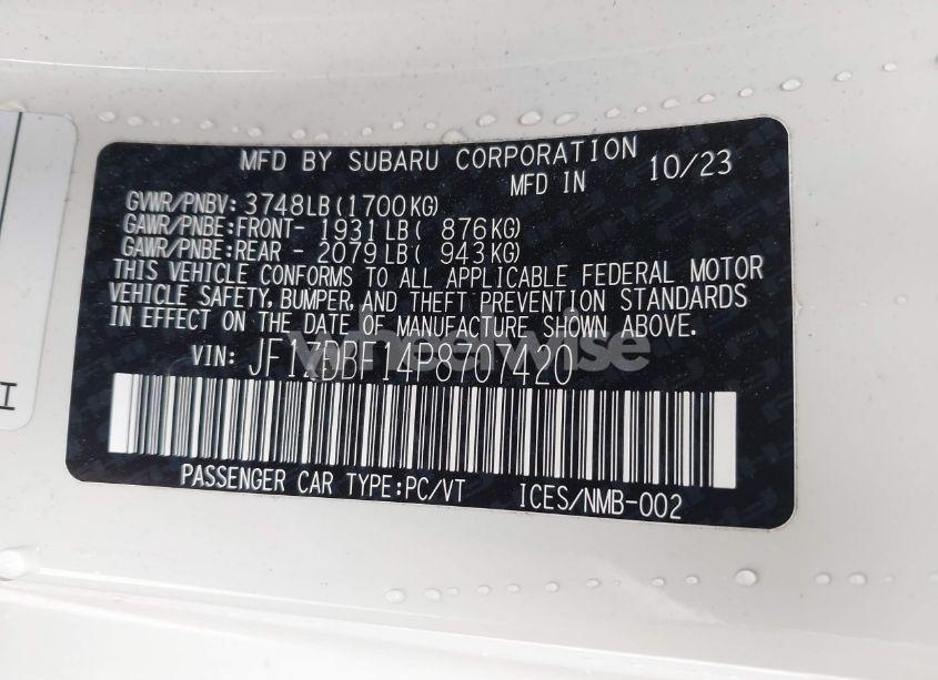 Photo 9 of 2023 Subaru Brz LIMITED (VIN JF1ZDBF14P8707420)