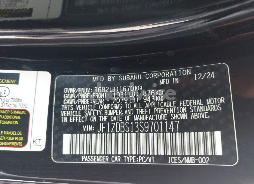 Photo 9 of 2025 Subaru Brz TS (VIN JF1ZDBS13S9701147)