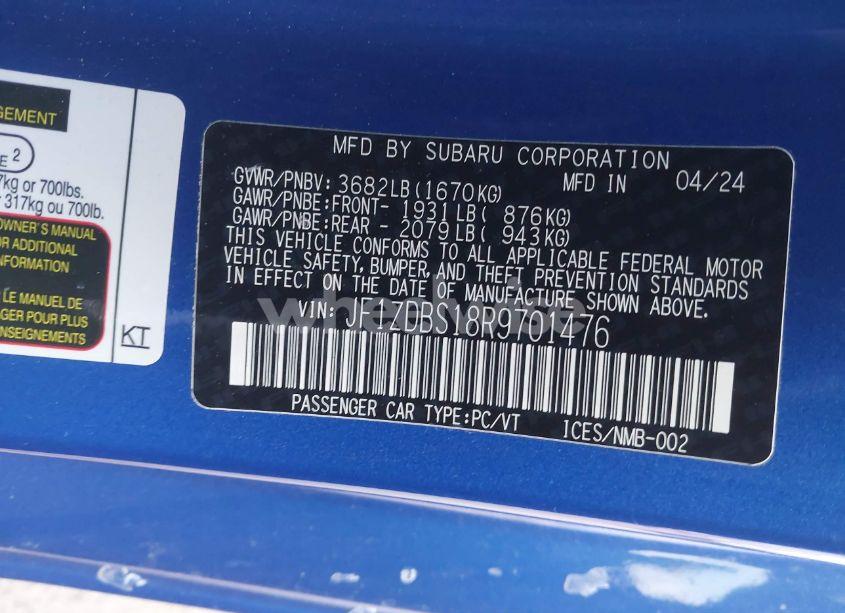 Photo 9 of 2024 Subaru Brz TS (VIN JF1ZDBS18R9701476)