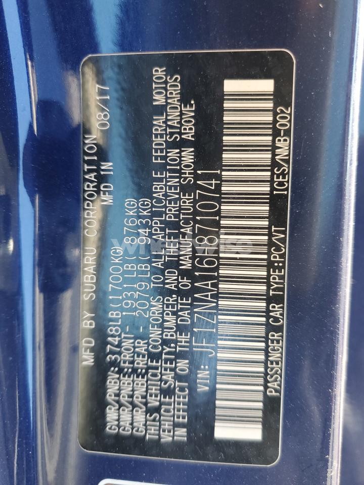 Photo 12 of 2017 TOYOTA 86 BASE (VIN JF1ZNAA16H8710741)