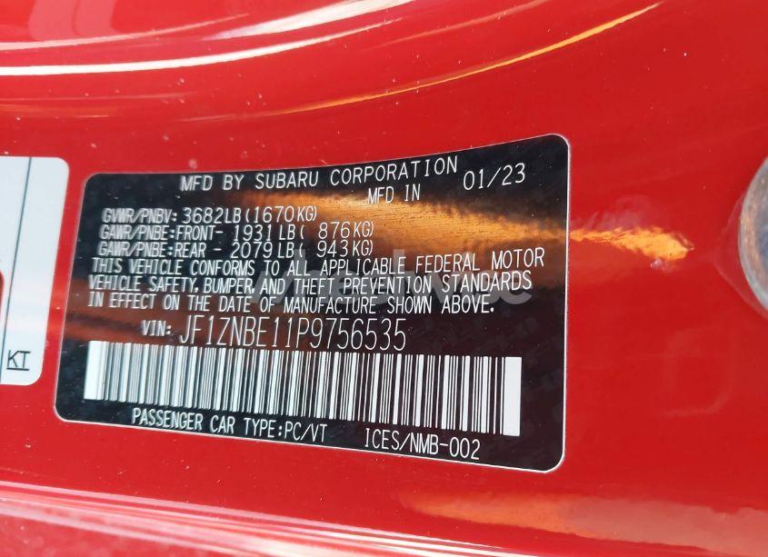 Photo 9 of 2023 Toyota Gr86 PREMIUM (VIN JF1ZNBE11P9756535)