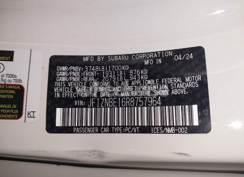 Photo 9 of 2024 Toyota Gr86 PREMIUM (VIN JF1ZNBE16R8757964)